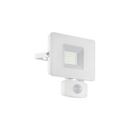 Ip44 Outdoor Led Floodlight With Pir Sensor - 20W White Aluminium Design - thumbnail 1