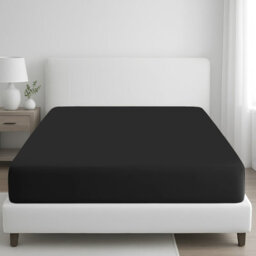 Pamposh 400 Thread Count Egyptian Cotton Single Fitted Sheet Durable Double Premium Natural Cotton Deep Fitted Sheets - thumbnail 1
