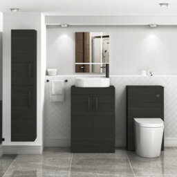 Royal Bathrooms Turin 500mm Freestanding Bathroom Vanity Unit With Sink 2 Door Hale Black & Lyon Countertop Basin - thumbnail 3