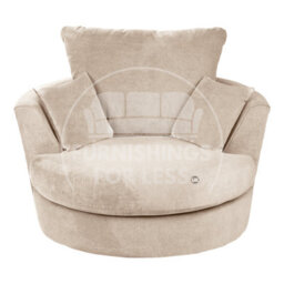Furnishings For Less UK Casper Soft Chenille Fabric Fabric Swivel Chair 360 Rotation Beige