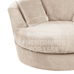 Furnishings For Less UK Casper Soft Chenille Fabric Fabric Swivel Chair 360 Rotation Beige - thumbnail 2
