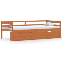 Berkfield Bed Frame With Drawers&cabinet Honey Brown Pinewood 90X200 Cm - thumbnail 2