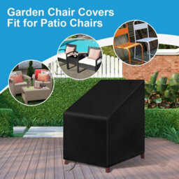 Garden Chair Cover, 65 120Cm Protective Cover For Stackable Outdoor Chairs In Oxford Fabric, Black - thumbnail 5