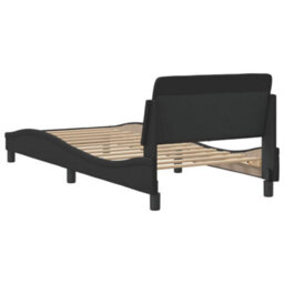Berkfield Bed Frame Without Mattress Black 90X190 Cm Single Faux Leather - thumbnail 6