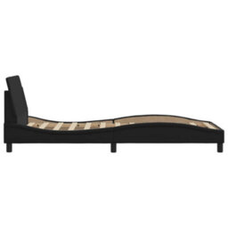 Berkfield Bed Frame Without Mattress Black 90X190 Cm Single Faux Leather - thumbnail 5