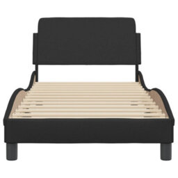 Berkfield Bed Frame Without Mattress Black 90X190 Cm Single Faux Leather - thumbnail 4