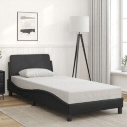 Berkfield Bed Frame Without Mattress Black 90X190 Cm Single Faux Leather