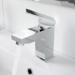 Affine White Gloss Cloakroom 400mm Vanity Unit Mixer Tap Basin Sink Waste Modern - thumbnail 4
