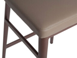 Angel Cerda Modern Dark Mink Leatherette Stool With Steel Legs - thumbnail 3