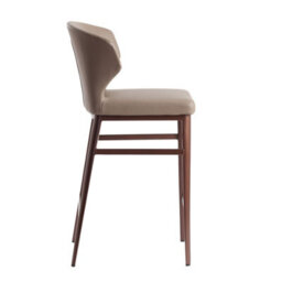 Angel Cerda Modern Dark Mink Leatherette Stool With Steel Legs - thumbnail 4