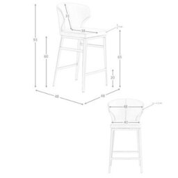 Angel Cerda Modern Dark Mink Leatherette Stool With Steel Legs - thumbnail 6