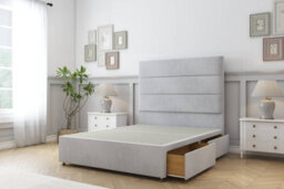 "Comfort Rosa Silver Naples Divan Bed Set 2 Drawers Same Side - 54"" Floor Standing 4' Small Double" - thumbnail 2