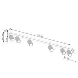 Luminosa Lighting Luminosa Karbon Ceiling Spotlight Bar Taupe 6X Gu10 - thumbnail 9