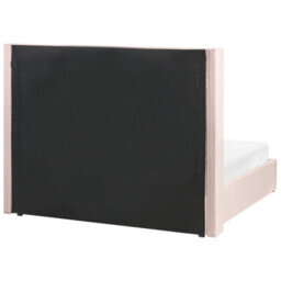 Beliani Ottoman Bed Velvet Lubbon 160 X 200 Cm (Eu King Size) Pastel Pink - thumbnail 8
