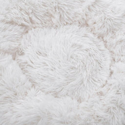 Living And Home White Calming Round Donut Plush Dog Cuddler Bed 70Cm Dia X 20Cm H - thumbnail 4
