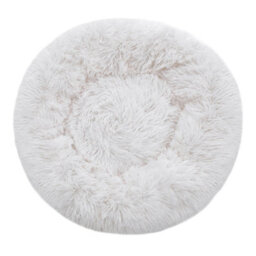Living And Home White Calming Round Donut Plush Dog Cuddler Bed 70Cm Dia X 20Cm H - thumbnail 2