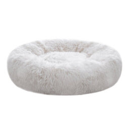 Living And Home White Calming Round Donut Plush Dog Cuddler Bed 70Cm Dia X 20Cm H - thumbnail 3