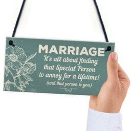 Red Ocean Marriage Annoy For A Lifetime Funny Novelty Hanging Plaque Friendship Sign Mum Dad Birthday Gift - thumbnail 6