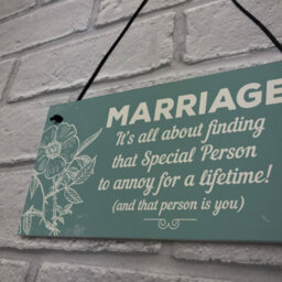 Red Ocean Marriage Annoy For A Lifetime Funny Novelty Hanging Plaque Friendship Sign Mum Dad Birthday Gift - thumbnail 7