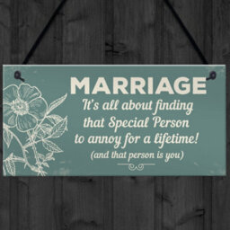 Red Ocean Marriage Annoy For A Lifetime Funny Novelty Hanging Plaque Friendship Sign Mum Dad Birthday Gift - thumbnail 4