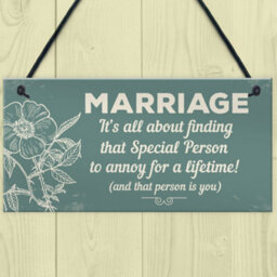 Red Ocean Marriage Annoy For A Lifetime Funny Novelty Hanging Plaque Friendship Sign Mum Dad Birthday Gift - thumbnail 2