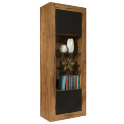 Creative Furniture Illume Display Cabinet 170Cm - Dark Oak & Black Matt Doors - thumbnail 7