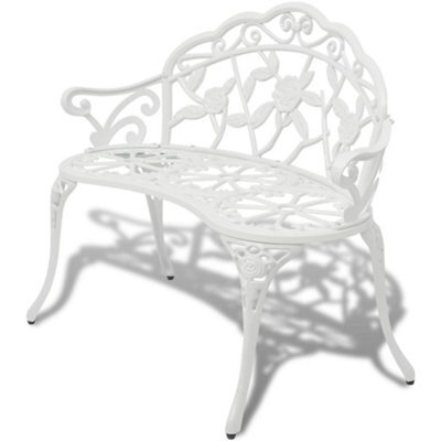 Berkfield Garden Bench 100 Cm Cast Aluminium White - image 1