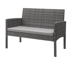 Evre 4 Seat Porto Rattan Furniture Set 4 Piece Dining Outdoor Wicker Lounge Sofa Table Grey Cover - Inc Weekend Delivery - thumbnail 5