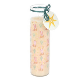 Something Different Howdy Floral Cowboy Boot Tube Candle Orange (One Size)
