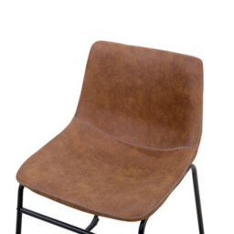 Beliani Set Of 2 Brown Fabric Dining Chairs With Black Steel Legs - Mid-Century Retro - thumbnail 7