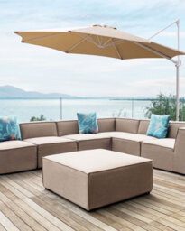 Beliani Cantilever Parasol 295 Cm Savona Ii Taupe - thumbnail 2