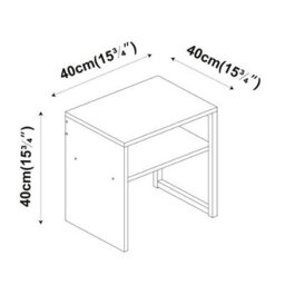 Urbn-Living Urbnliving 100Cm Width White Steel Frame Wooden Coffee Table & 2 X 40Cm Sofa Side End Open Storage Unit - thumbnail 9