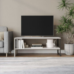 Urbn-Living Urbnliving 100Cm Width White Steel Frame Wooden Coffee Table & 2 X 40Cm Sofa Side End Open Storage Unit - thumbnail 2