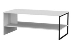 Urbn-Living Urbnliving 100Cm Width White Steel Frame Wooden Coffee Table & 2 X 40Cm Sofa Side End Open Storage Unit - thumbnail 7