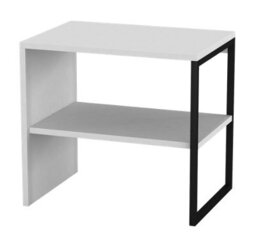 Urbn-Living Urbnliving 100Cm Width White Steel Frame Wooden Coffee Table & 2 X 40Cm Sofa Side End Open Storage Unit - thumbnail 6