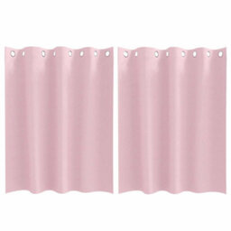 Berkfield Curtains With Curtains 2 Pcs Baby Pink 140 X 140 Cm Polyester - thumbnail 2