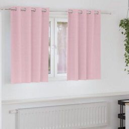 Berkfield Curtains With Curtains 2 Pcs Baby Pink 140 X 140 Cm Polyester
