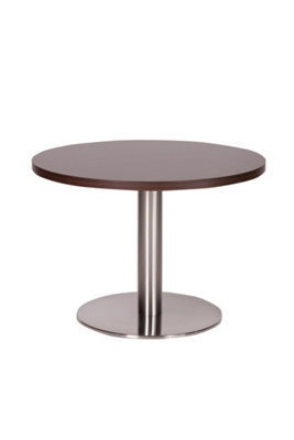 Daniella Round Brushed Table Base Round Laminate Top Large Coffee Wenge 600mm Diameter Round - image 1