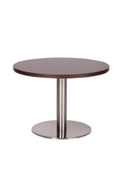 Daniella Round Brushed Table Base Round Laminate Top Large Coffee Wenge 600mm Diameter Round