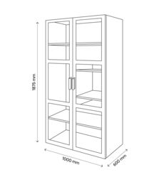 GoodHome Atomia Freestanding White Particle Board Mirrored Wardrobe (H)1875mm (W)1000mm (D)580mm - thumbnail 7