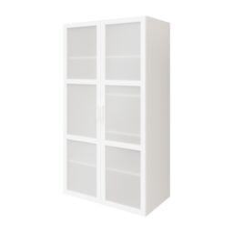GoodHome Atomia Freestanding White Particle Board Mirrored Wardrobe (H)1875mm (W)1000mm (D)580mm - thumbnail 2