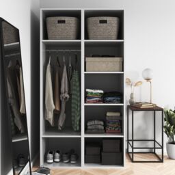 GoodHome Atomia Freestanding White Particle Board Mirrored Wardrobe (H)1875mm (W)1000mm (D)580mm - thumbnail 6