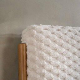 Birlea Hatti White Faux Fur And Natural Wooden Bed Frame Double Size - thumbnail 3