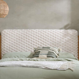 Birlea Hatti White Faux Fur And Natural Wooden Bed Frame Double Size - thumbnail 8