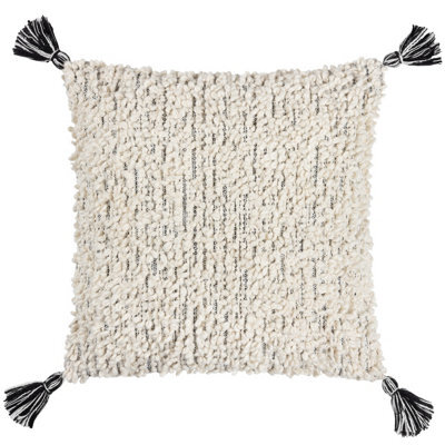 HÖEM Hoem Cambre Boucle Tasselled 100% Cotton Feather Filled Cushion - image 1