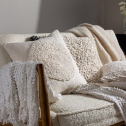 HÖEM Hoem Cambre Boucle Tasselled 100% Cotton Feather Filled Cushion - thumbnail 5