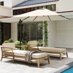 Outsunny Square Cantilever Roma Parasol, 360-Degree Rotation, Cream White - thumbnail 8