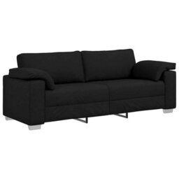 Vidaxl Sofa With Cushion Black 219 X 77 X 82 Cm Fabric - thumbnail 2