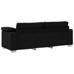 Vidaxl Sofa With Cushion Black 219 X 77 X 82 Cm Fabric - thumbnail 4