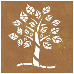 Walplus Garden Wall Decoration 55X55 Cm Corten Steel Tree Design - thumbnail 4